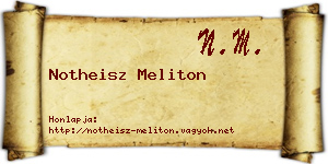 Notheisz Meliton névjegykártya